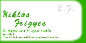 miklos frigyes business card